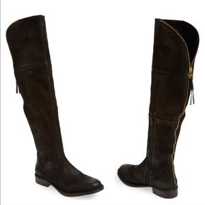 Steve Madden Black Nubuck Knee High Boots